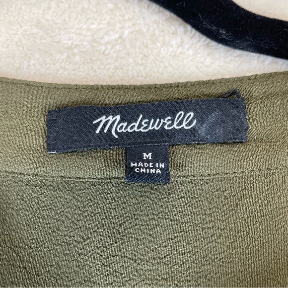 Madewell Novella Lace-up Olive Green Women's shift dress medium - Picture 7 of 7